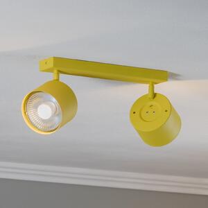 Spot de tavan Chloe reglabil cu 2 becuri, galben