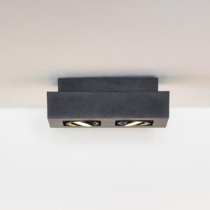 Lucide Xirax plafonieră spoturi, 2 becuri, negru, reglabil, Negru, Camera de zi / sufragerie, Metal, Modern