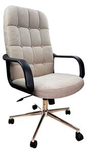 Scaun directorial Arka Chairs B501 profesional, textil crem, baza stea P04, pret redus de la 5 bucati