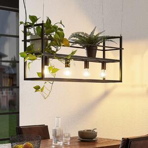 Lindby lampă suspendată Grisela, raft, negru, metal, 120 cm