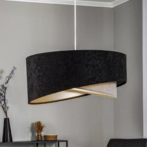 Maco Design Lampă suspendată Vivien tricoloră negru/gri/argintiu, reglabil, Negru, Camera de zi / sufragerie, Țesătură / Textil, Modern