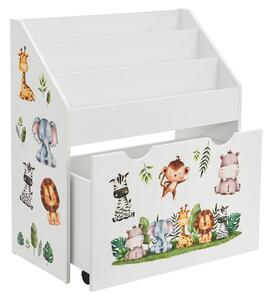 Juskys Bibliotecă din lemn pentru copii - alb