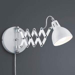 Reality Leuchten Lampă de perete cu foarfecă, alb, metal, fișă, acordeon, Alb, Camera de zi / sufragerie, Metal, Modern, Lumină de lectură