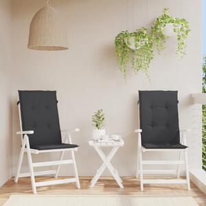Perne scaun spătar înalt, 2 buc., negru, 120x50x3 cm, textil