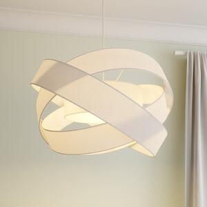 Lindby Lampă suspendată Simaria, alb, textil, Ø 60 cm, E27, reglabil, Alb, Camera de zi / sufragerie, Țesătură / Textil, Modern