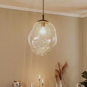 TK Lighting Sol lampă suspendată sticlă, Ø 35cm, negru/clar, reglabil, Negru, Camera de zi / sufragerie, Sticlă, Modern