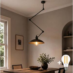 Brilagi - Lustru LED reglabil pe tijă IRONBEAM 1xE27/60W/230V negru