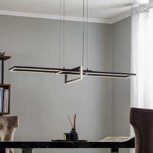 Trio Lighting Lampă suspendată LED Salinas, 3.000 K, negru mat, reglabil, Negru, Camera de zi / sufragerie, Metal, Modern