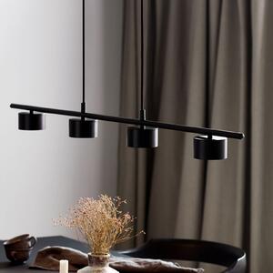 Nordlux Lampă suspendată LED Clyde, 4 becuri, dreaptă, reglabil, Negru, Camera de zi / sufragerie, Metal, Modern