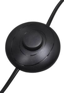Lampa de podea ajustabila cu tripod, abajur din material textil, negru Negru