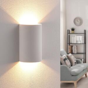 Lindby Aplică de perete cu LED Jenke, înălțime 16 cm, alb, gips, Alb, Camera de zi / sufragerie, Tencuială / Argilă, Modern