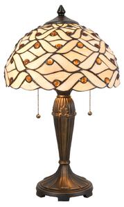Clayre&Eef Lampă de masă 5181 stil Tiffany, Bej, Camera de zi / sufragerie, Sticlă, Tiffany