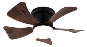 Ventilator LED dimabil de tavan ZEVENTI MUNDAKA LED/10W/230V maro + telecomandă