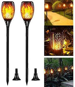 Lampa solara tip torta cu efect flacara, 58 cm