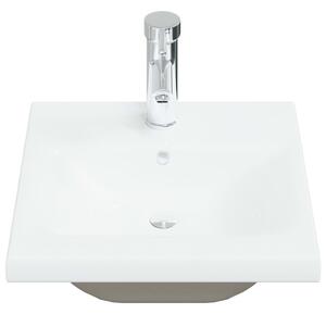 Chiuvetă încorporată cu robinet, alb, 42x39x18 cm, ceramică