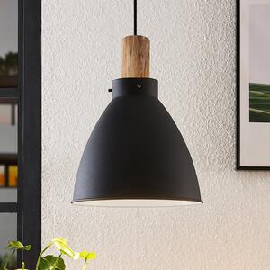 Lindby Lampă suspendată Trebale, E27, Ø 28 cm, negru, metal, reglabil, Negru, Camera de zi / sufragerie, Metal, Scandinavă