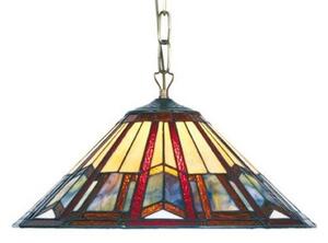 Artistar Lillie lampă suspendată stil Tiffany 1 x E27, reglabil, Multicolor, Camera de zi / sufragerie, Sticlă, Tiffany