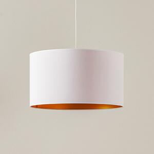 Duolla Lampă suspendată Roller, alb/auriu, Ø 45 cm, reglabil, Alb, Camera de zi / sufragerie, Țesătură / Textil, Modern