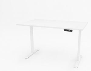 Birou reglabil electric White TerrA6 Light 2026 - cadrul Alb plus blat, 2 motoare, 2 Trepte de inaltime, inaltime 72-115 cm, senzor de coliziune