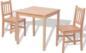 Set de masă, trei piese, lemn de pin