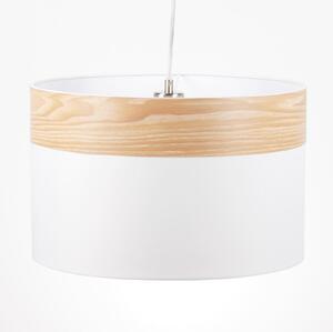 Globo Lampă suspendată Libba cu decor aspect de lemn, reglabil, Camera de zi / sufragerie, Țesătură / Textil, Modern