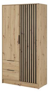 Dulap Neria 105 cm - stejar artisan / negru