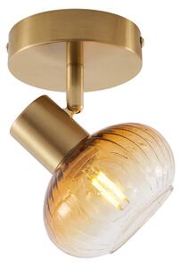 Spotlight modern auriu cu sticlă rotundă chihlimbar - Teddy