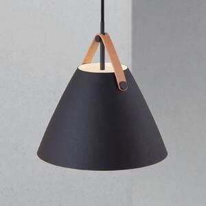 DFTP by Nordlux Lampă suspendată Strap în negru, Ø 27 cm, reglabil, Negru, Camera de zi / sufragerie, Metal, Scandinavă