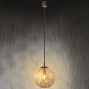 Paul Neuhaus Greta lampă suspendată, Ø 30 cm, auriu, metal, reglabil, Auriu / Alamă, Camera de zi / sufragerie, Metal, Marocan / Oriental, glob