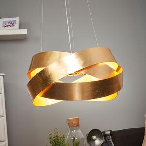 Marchetti Lampă suspendată Pura cu foiță de aur, 60cm, 8x G9, reglabil, Auriu / Alamă, Camera de zi / sufragerie, Metal, Design