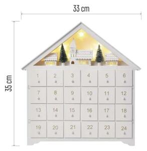Calendar LED de Advent 8xLED/2xAA alb