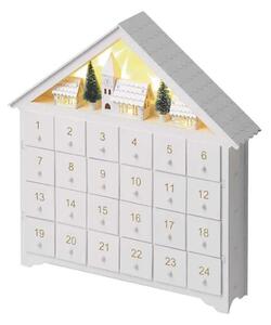 Calendar LED de Advent 8xLED/2xAA alb