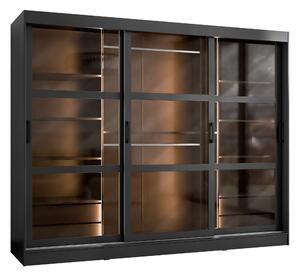 Dulap Comfivo Opus, Negru, 203x250x65cm, 222 kg, Uși dulap: Glisante, Numărul de rafturi: 7, Numărul de rafturi: 7