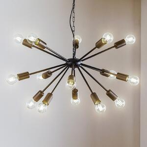 Lampă suspendată Rod Black XV, negru, 15 flăcări