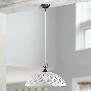 Ceramiche Emanuel lampă suspendată ceramică Ø 42 cm, reglabil, Alb, Camera de zi / sufragerie, Ceramică, Casă de țară / Rustic