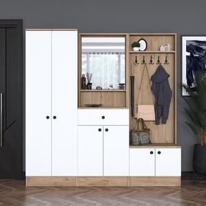 Mobilier hol Pixie 2 (nuc + alb) (cu oglindă). 1102449