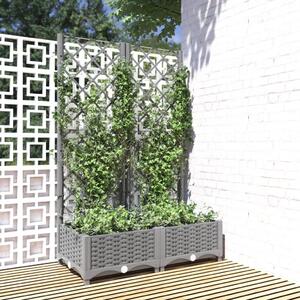 Jardinieră de grădină cu spalier gri deschis 80x40x121,5 cm PP
