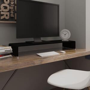 Stand TV/Suport monitor din sticlă, 100x30x13 cm, negru