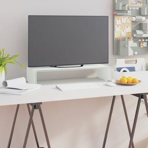 Suport TV/stativ monitor, sticlă, alb, 60x25x11 cm