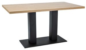 Masa de bucaterie Sauron 180 x 90 cm - blat furnir, stejar / negru