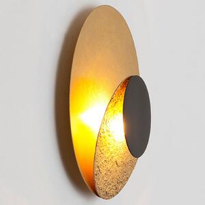 Holländer Aplică de perete LED La Bocca, auriu-negru, reglabil, Auriu / Alamă, Camera de zi / sufragerie, Metal, Modern