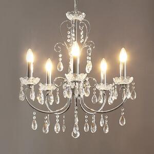 Lucande candelabru Solveig, Ø 60 cm, 5 becuri, crom