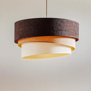 Devon lampă suspendată, maro/bej/ecru/auriu Ø45cm