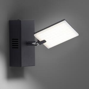 PURE Mira aplică perete LED cu Remote, CCT, negru, reglabil, Negru, Camera de zi / sufragerie, Metal, Modern