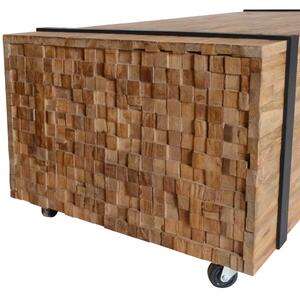 Masă laterală din lemn de tec, 60 x 60 x 38 cm
