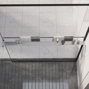 Raft de duș pentru perete cabină de duș, crom, 115 cm, aluminiu