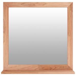 Oglindă de perete, 55x55 cm, lemn masiv de nuc