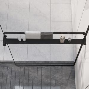 Raft de duș pentru perete cabină de duș, negru, 80 cm, aluminiu
