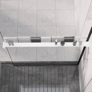 Raft de duș pentru perete cabină de duș, alb, 100 cm, aluminiu