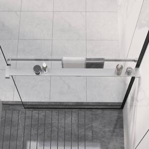 Raft de duș pentru perete cabină de duș, crom, 90 cm, aluminiu